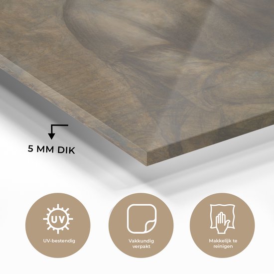 MuchoWow® Peinture sur verre 90x60 cm - Peinture sur verre acrylique - Marie avec l'enfant et Sainte Anne - Leonardo de Vinci - Photo sur verre - Peintures