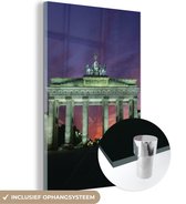 MuchoWow® Glasschilderij 80x120 cm - Schilderij acrylglas - De Brandenburger Tor in het Duitse Berlijn met een kleurrijke hemel - Foto op glas - Schilderijen
