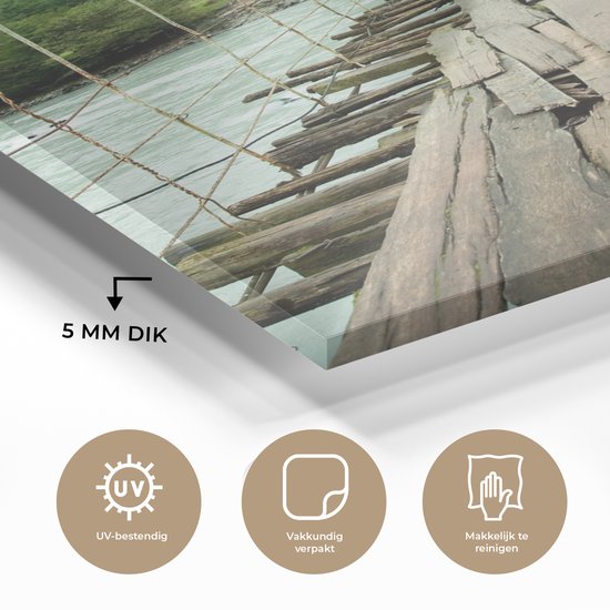 Peinture sur Verre - Pont - Bois - Rivière - 80x120 cm - Peintures sur Verre Peintures - Photo sur Glas