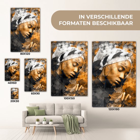 Peinture sur verre - Femme - Abstrait - Foulard - 40x60 cm - Peintures Plexiglas