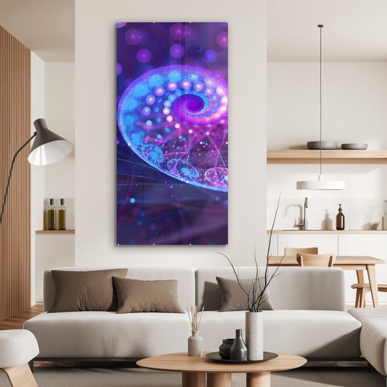 MuchoWow® Peinture sur verre 80x160 cm - Peinture sur verre acrylique - Abstrait - Coquillages - Glitter - Photo sur verre - Peintures