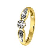 14 Karaat geelgouden ring met diamant