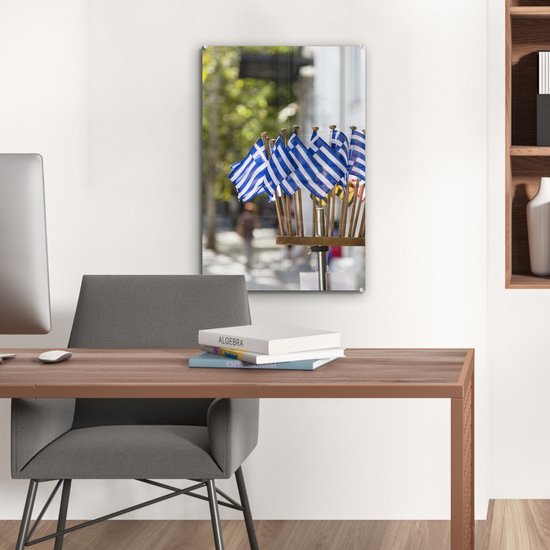 Drapeaux grecs comme souvenirs Plexiglas 40x60 cm - Tirage photo sur Glas (décoration murale en plexiglas)