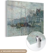 MuchoWow® Peinture sur verre 40x30 cm - Peinture acrylique sur verre - Zaandam la digue - Tableau de Claude Monet - Photo sur verre - Peintures