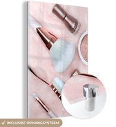 MuchoWow® Glass Painting - Pinceaux de Maquillage - 80x120 cm - Peintures sur Verre Acrylique - Photo sur Glas