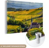 MuchoWow® Peinture sur verre - France - Vignoble - Village - 30x20 cm - Peintures sur verre acrylique - Photo sur Glas