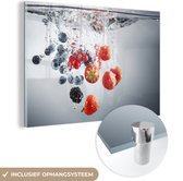 MuchoWow® Peinture sur verre 120x80 cm - Peinture sur verre acrylique - Rouge - Fruits - Water - Photo sur verre - Peintures