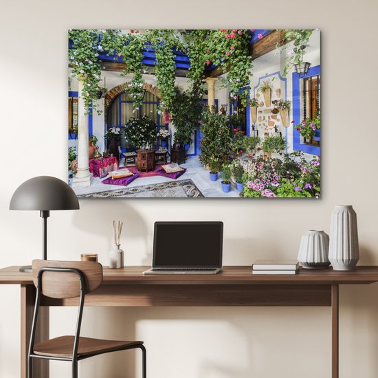 Carré coloré en plexiglas de Cordoue espagnol 90x60 cm - Tirage photo sur Glas (décoration murale en plexiglas)