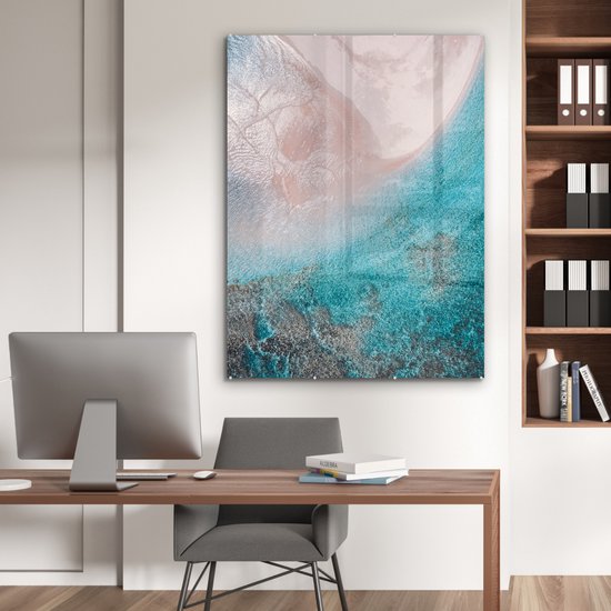 MuchoWow® Peinture sur verre 90x120 cm - Peinture sur verre acrylique - une plage en Australie - Photo sur verre - Peintures