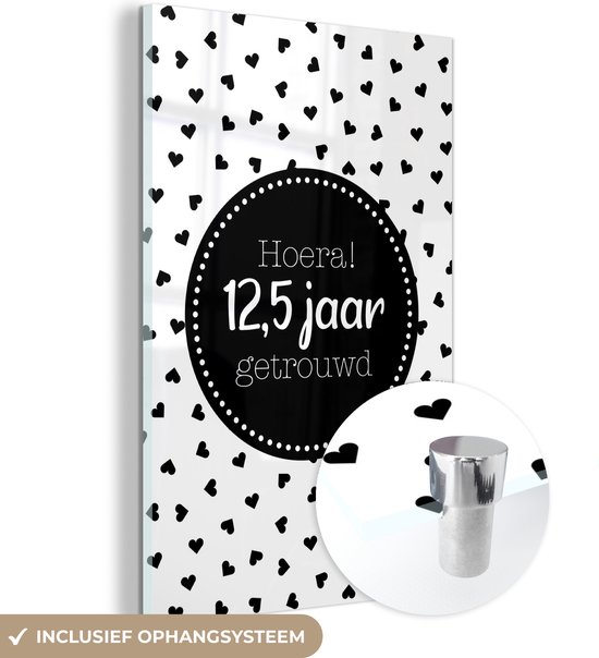 Peinture sur verre - Proverbes - Hourra ! 12,5 ans de mariage - Citations - Mariage - 20x30 cm - Peintures sur Verre Peintures - Photo sur Glas