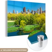 MuchoWow® Glasschilderij 30x20 cm - Schilderij acrylglas - New York - Central Park - Zomer - Foto op glas - Schilderijen