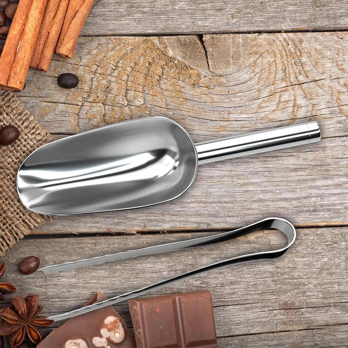 Lot De 10 Pelles Et Pinces à Bonbons En Inox - Pour Bar, Mariage, Buffet Dessert