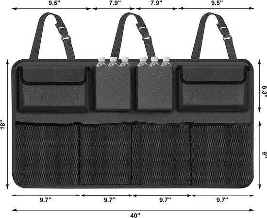 Luxja Car Back Seat Organizer Back Seat Organizer Organizer with Compartments for Laptop Tablet Black Luxja Car Back Seat Organizer Back Seat Organizer Organizer with Compartments for Laptop Tablet Black