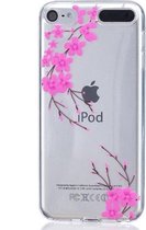 GadgetBay Roze bloemen TPU case iPod Touch 5 6 7 doorzichtig hoesje