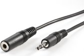 VALUE audio verleng kabel 3,5mm M/F, zwart, 2 m