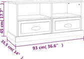 vidaXL - Tv-meubel - 93x35,5x45 - cm - bewerkt - hout - grijs - sonoma - eikenkleurig