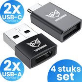 Good2know USB C adapter - USB A adapter - 4 stuks set - USB 2.0 - USB-C 3.0 - USB C naar USB A - USB A naar USB C