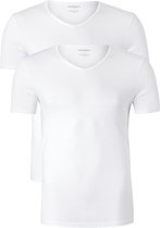 Emporio Armani T-shirts Pure Cotton (2-pack) - heren T-shirts V-hals - wit -  Maat: XL