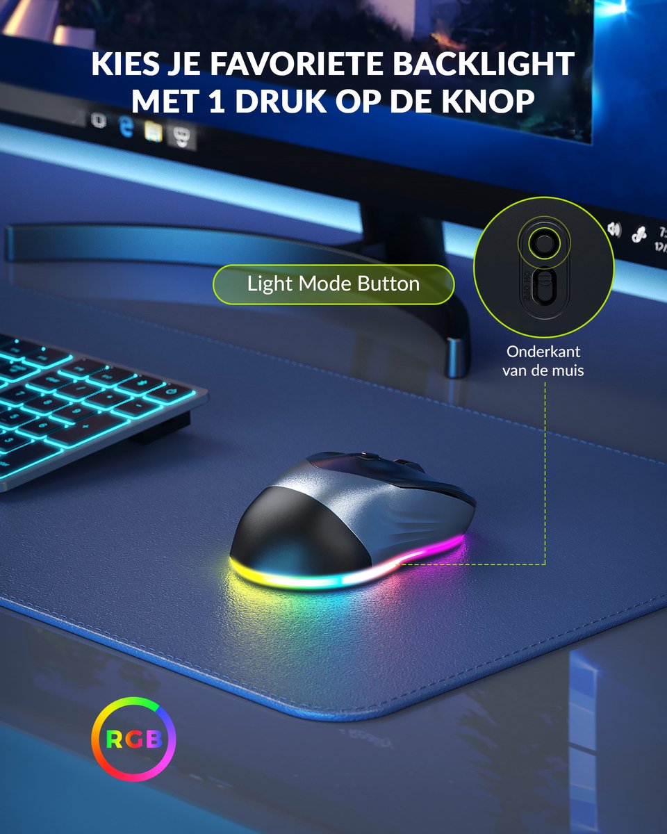 Dor myy Souris rechargeable sans fil avec déplaceur de souris