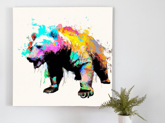 Rainbow Bear Burst kunst - centimeter op Canvas | Foto op Canvas - wanddecoratie