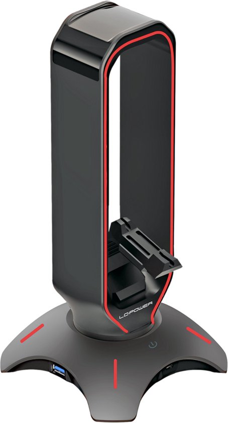 LC-POWER® LC-HUB-HEAD-BUNGEE, Hoofdtelefoonhouder, Kunststof, Silicone ...