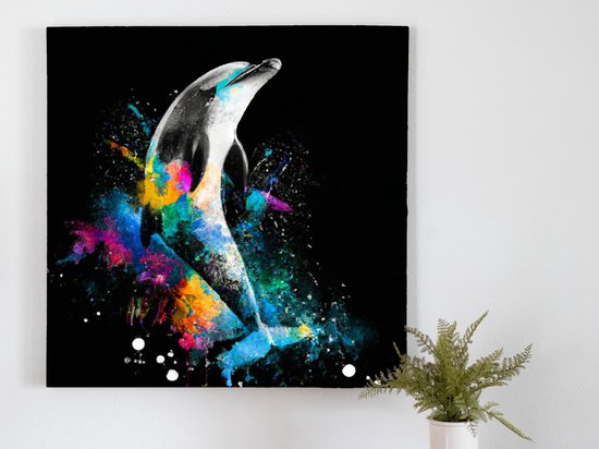 Dolphin flare | Dolphin Flare | Kunst - 80x80 centimeter op Dibond | Foto op Dibond