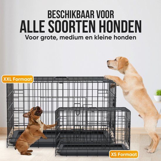 Kerbl Hondenkooi inklapbaar, 2 deuren, 107 x 74 x 85 cm, zwart Kerbl Hondenkooi inklapbaar, 2 deuren, 107 x 74 x 85 cm, zwart