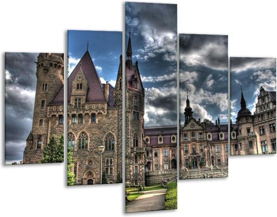 Peinture sur verre Château | Gris, noir, vert | 100x70cm 5Liège | Tirage photo sur verre |  F002237