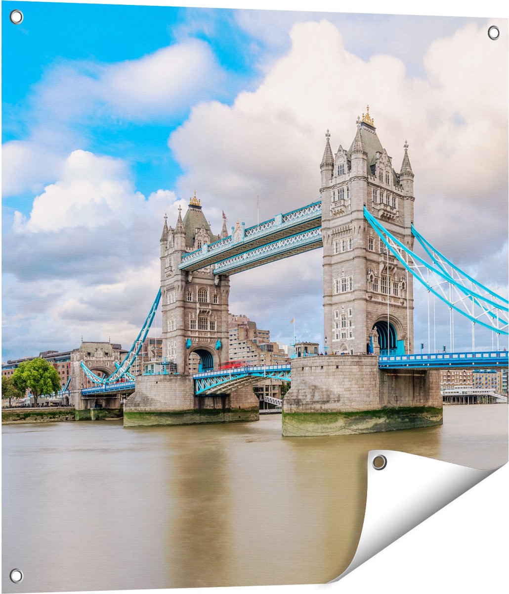 Gards Tuinposter Tower Bridge in Londen - 70x70 cm - Tuindoek - Tuindecoratie - Wanddecoratie buiten - Tuinschilderij Multikleur