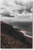 Kust met wolken - Lanzarote - Foto op Dibond 40x60