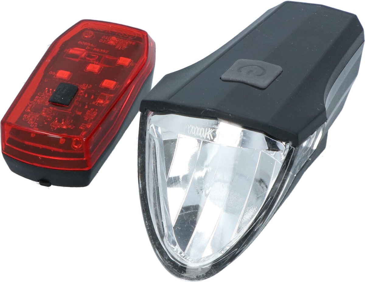 Dresco USB Fietsverlichtingsset Razor 60 Lux - Fiets voor- & achterlamp