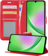 Hoesje Geschikt voor Samsung A34 Hoesje Book Case Hoes Wallet Cover - Hoes Geschikt voor Samsung Galaxy A34 Hoesje Bookcase Hoes - Rood
