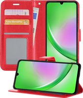 Hoesje - Met Pasjeshouder - Geschikt voor Samsung Galaxy A34 - Luxe Bookcase Portemonee - Flip Case - Kunstleer Book Case - Flipcase - Book Cover - Walletcase - Portemonneehoes - Telefoonhoesjes - Rood