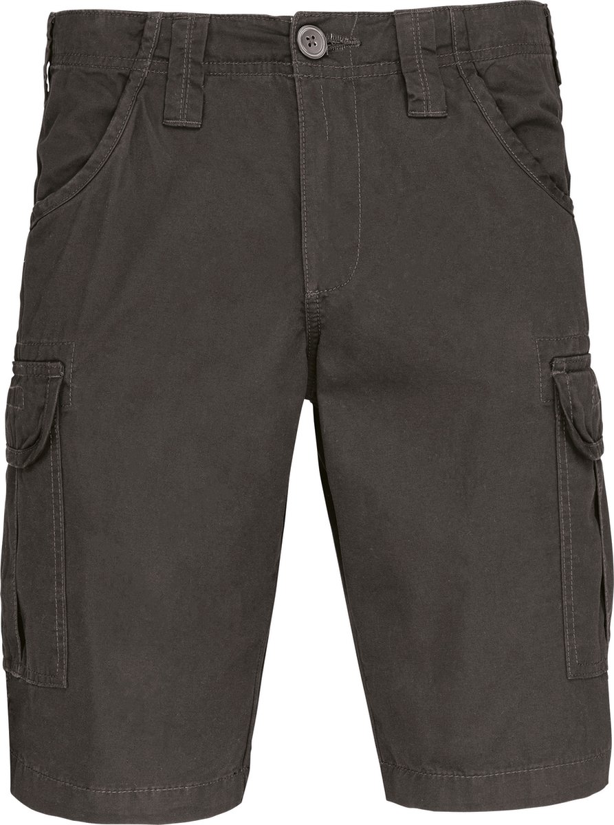 Donkergrijze Bermuda Korte Broek met vintage afwerking merk Kariban NL – 46 FR Grijs