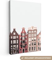 Tableau sur toile Amsterdam - Architecture - Maisons - Rue - 120x180 cm - Décoration murale XXL