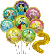 8 prinsessen ballon set rond - 45cm - Folie Ballon - Prinses - Themafeest - 2 jaar - Verjaardag - Ballonnen - Versiering - Helium ballon