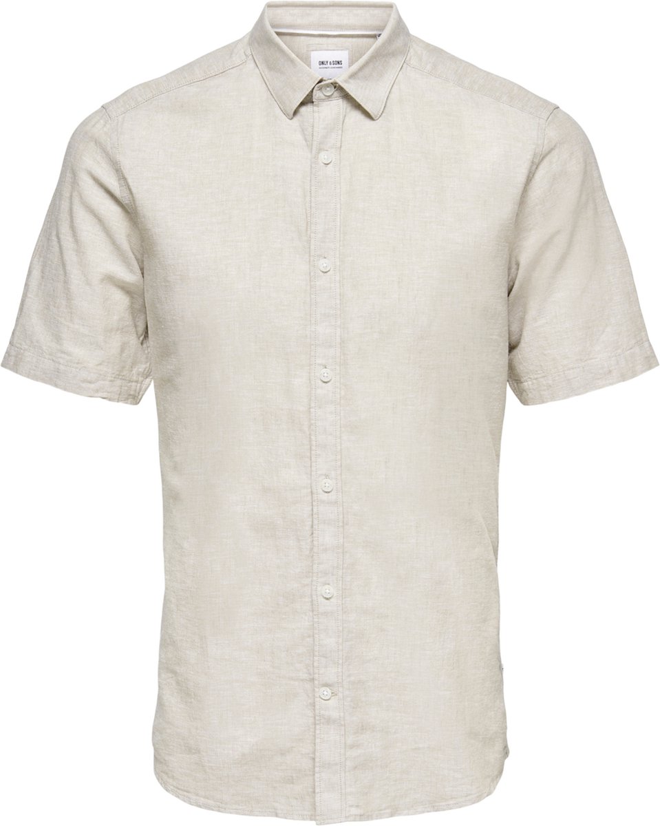ONLY & SONS - ONSCAIDEN LIFE SS SOLID LINEN BLEND NOOS Heren Overhemd