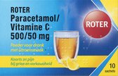 Roter Paracetamol Vitamine C 500 mg / 50 mg - Pijnstiller - 10 sachets