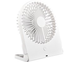 Trio Leuchten – Tafelventilator Breezy – Draadloos – Hoogte 23 cm – Accu oplaadbaar – 3 snelheden – Bureau ventilator – wit