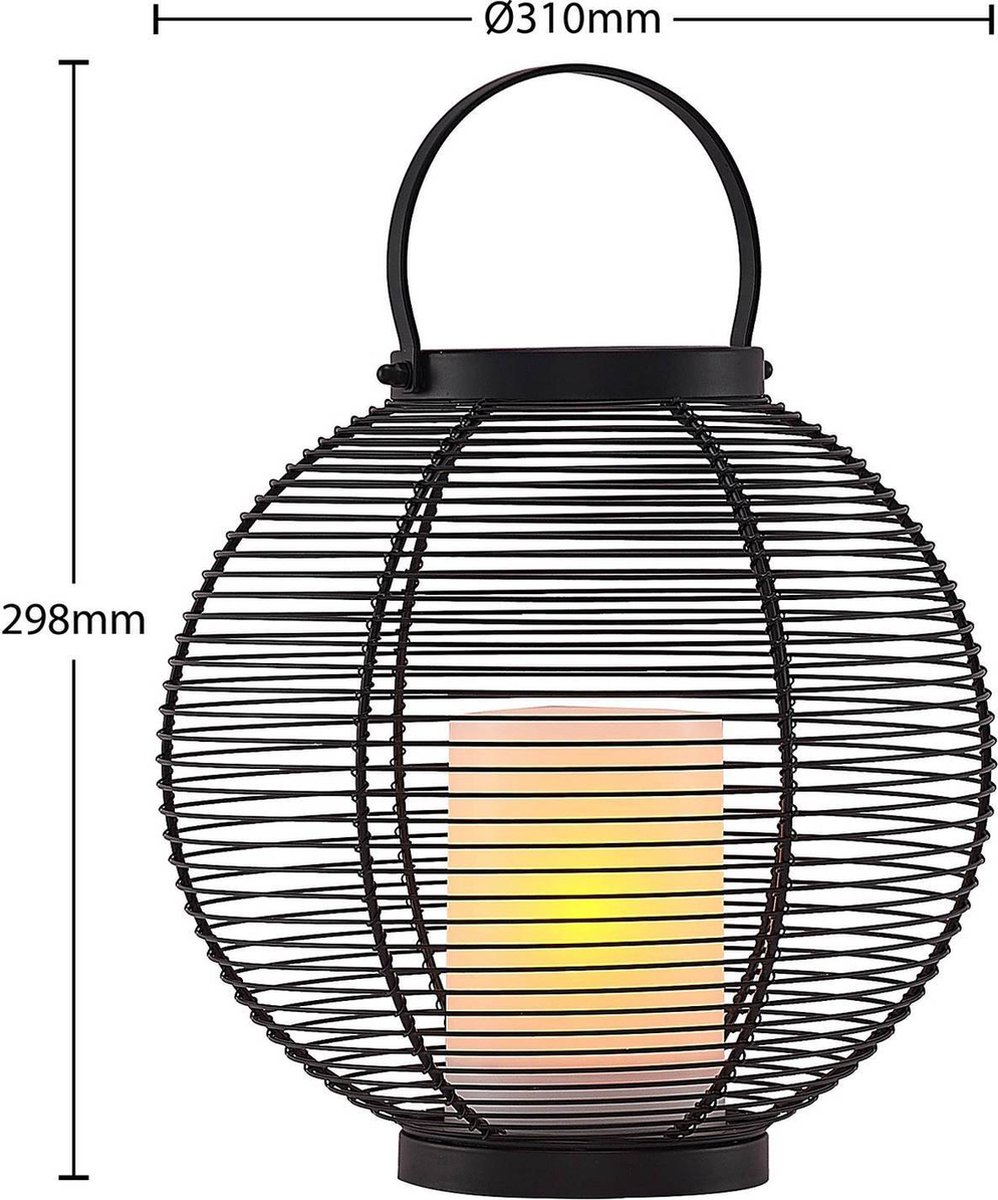 Lindby solar tuinverlichting 1licht ijzer kunststof H: 29.8 cm zwart wit Inclusief lichtbron