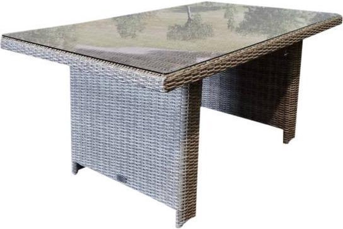 Ibiza lounge-dining tafel 140x80xH70 cm grijs