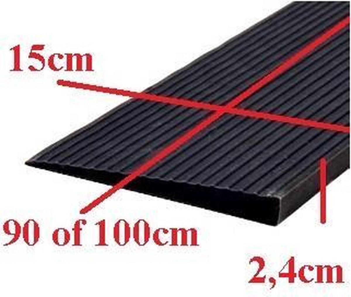Goedkoopste Roege international Drempelhulp 2,4 cm zwart met lijmlaag 150 mm x 1000 mm
