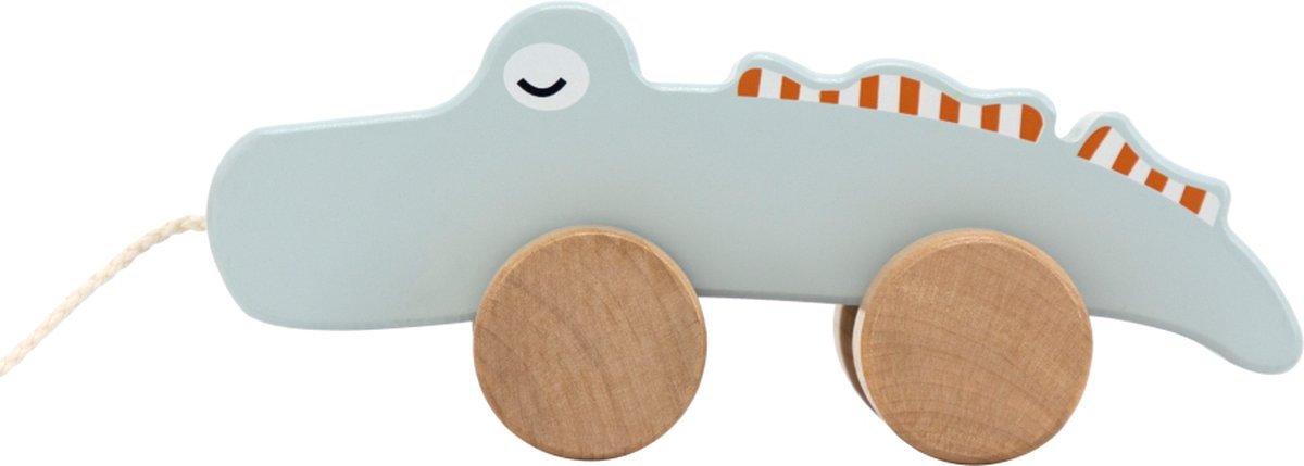 Tryco Houten Trekfiguur Krokodil - Houten Pull-Along Toy - Trekspeelgoed voor Motorische Ontwikkeling - Vanaf 18 Maanden - Groen