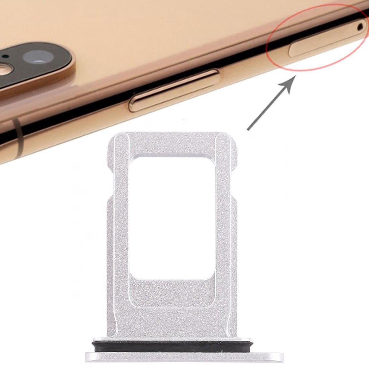 SIM-kaartvak voor iPhone XR (Single SIM-kaart) (wit)