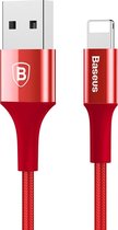 Baseus aluminiumlegering 1m 2A 8-pins USB metalen gegevenssynchronisatie opladekabel, voor iPhone 7 & 7 Plus / iPhone6 ​​& 6s / iPad Air / mini (rood)