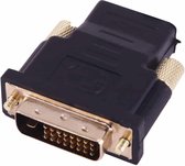 HDMI 19Pin Vrouw naar DVI 24 + 1 Pin Male adapter (verguld) (zwart)