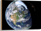 Hout - Licht en Donker op Aarde in het Heelal - 80x60 cm - 9 mm dik - Foto op Hout (Met Ophangsysteem)
