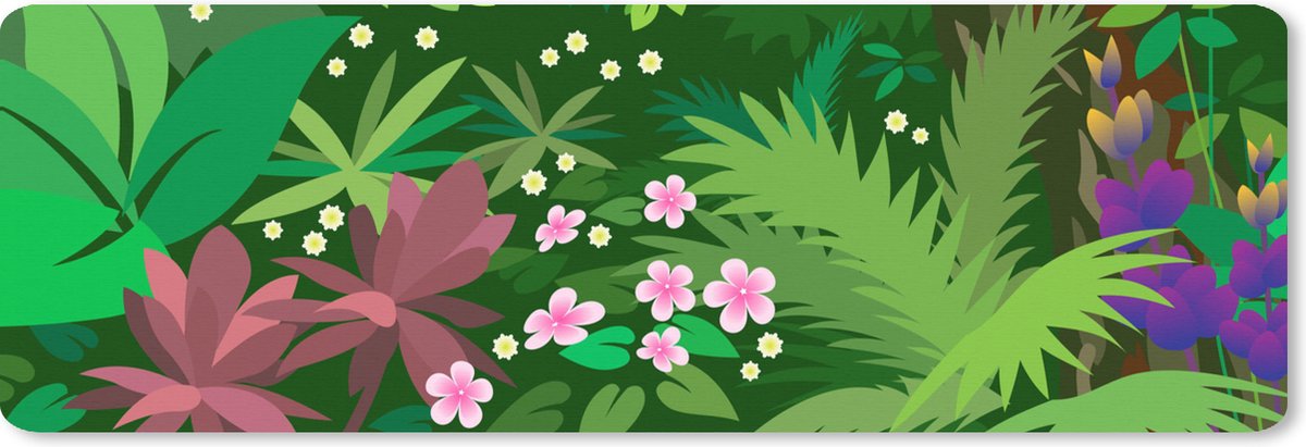 Muismat XXL 90x30 cm - Bureau onderlegger - Bureau mat Aap - Jungle - Jongens - Meisjes - Bloemen - Kids - Bureaumat - Gaming mousepad xl - Bureaulegger groot - Computer deskmat
