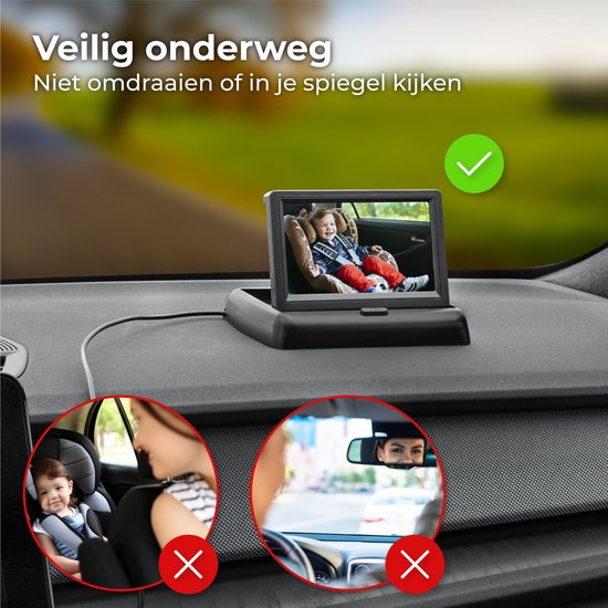 Nuvance - Caméra Bébé avec Moniteur - pour Voiture - Antidérapante et  Réglable - Bébé