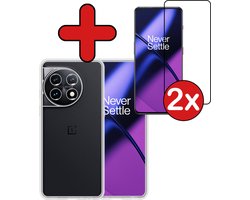 Hoesje - Met 2x Screenprotector - Geschikt voor OnePlus 11 - Sterk & Shockproof - Telefoon Hoes - Back Cover - Siliconen Case - Telefoonhoes - Transparant